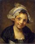 Greuze Jean-Baptiste Head of a Young Girl in a Bonnet  - Hermitage